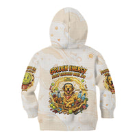 Powered By Golden Energy Kid Hoodie Golden Retriever In Toy Retro Comic Crate Art