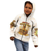Powered By Golden Energy Kid Hoodie Golden Retriever In Toy Retro Comic Crate Art