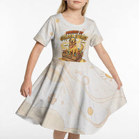 Powered By Golden Energy Kid Short Sleeve Dress Golden Retriever In Toy Retro Comic Crate Art