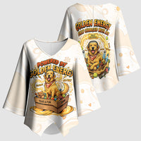 Powered By Golden Energy Kimono Sleeve Blouse Golden Retriever In Toy Retro Comic Crate Art