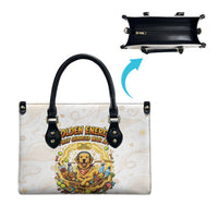 Powered By Golden Energy Leather Bag Golden Retriever In Toy Retro Comic Crate Art