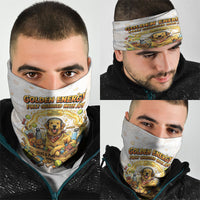 Powered By Golden Energy Neck Gaiter Golden Retriever In Toy Retro Comic Crate Art