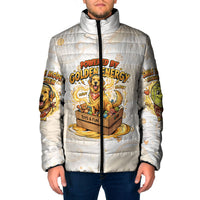 Powered By Golden Energy Padded Jacket Golden Retriever In Toy Retro Comic Crate Art