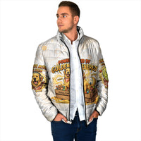 Powered By Golden Energy Padded Jacket Golden Retriever In Toy Retro Comic Crate Art