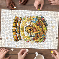 Powered By Golden Energy Puzzle Golden Retriever In Toy Retro Comic Crate Art