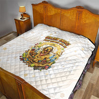 Powered By Golden Energy Quilt Golden Retriever In Toy Retro Comic Crate Art
