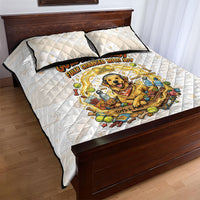 Powered By Golden Energy Quilt Bed Set Golden Retriever In Toy Retro Comic Crate Art