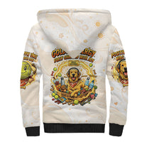 Powered By Golden Energy Sherpa Hoodie Golden Retriever In Toy Retro Comic Crate Art