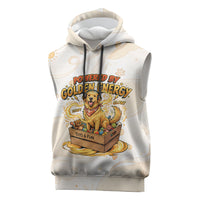 Powered By Golden Energy Sleeveless Hoodie Golden Retriever In Toy Retro Comic Crate Art
