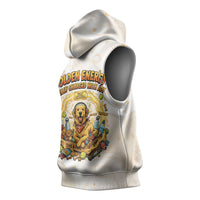 Powered By Golden Energy Sleeveless Hoodie Golden Retriever In Toy Retro Comic Crate Art