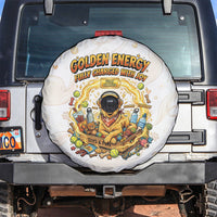 Powered By Golden Energy Spare Tire Cover Golden Retriever In Toy Retro Comic Crate Art