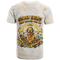Powered By Golden Energy T Shirt Golden Retriever In Toy Retro Comic Crate Art