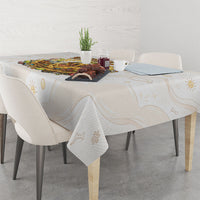 Powered By Golden Energy Tablecloth Golden Retriever In Toy Retro Comic Crate Art