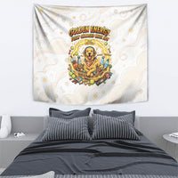 Powered By Golden Energy Tapestry Golden Retriever In Toy Retro Comic Crate Art
