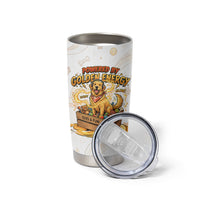 Powered By Golden Energy Tumbler Cup Golden Retriever In Toy Retro Comic Crate Art