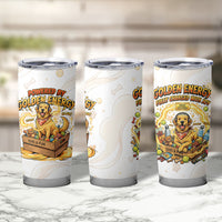 Powered By Golden Energy Tumbler Cup Golden Retriever In Toy Retro Comic Crate Art