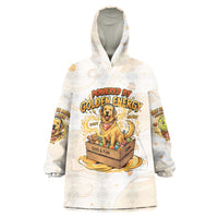 Powered By Golden Energy Wearable Blanket Hoodie Golden Retriever In Toy Retro Comic Crate Art