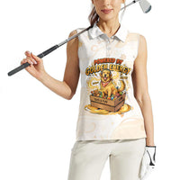 Powered By Golden Energy Women Sleeveless Polo Shirt Golden Retriever In Toy Retro Comic Crate Art