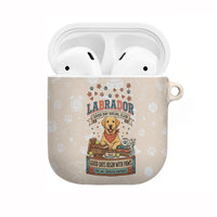 Labrador Good Days Start With A Lab AirPods Case Retro Cute Yellow Lab Paws And Tennis Balls