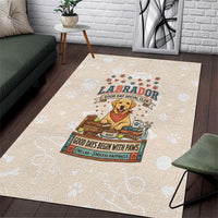 Labrador Good Days Start With A Lab Area Rug Retro Cute Yellow Lab Paws And Tennis Balls