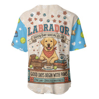 Labrador Good Days Start With A Lab Baseball Jersey Retro Cute Yellow Lab Paws And Tennis Balls