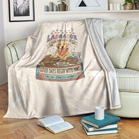 Labrador Good Days Start With A Lab Blanket Retro Cute Yellow Lab Paws And Tennis Balls