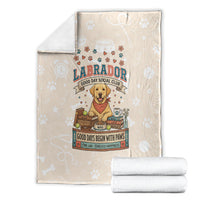 Labrador Good Days Start With A Lab Blanket Retro Cute Yellow Lab Paws And Tennis Balls