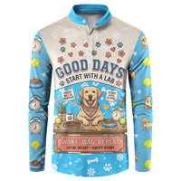 Labrador Good Days Start With A Lab Button Sweatshirt Retro Cute Yellow Lab Paws And Tennis Balls