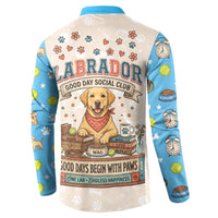 Labrador Good Days Start With A Lab Button Sweatshirt Retro Cute Yellow Lab Paws And Tennis Balls