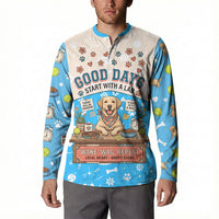 Labrador Good Days Start With A Lab Button Sweatshirt Retro Cute Yellow Lab Paws And Tennis Balls