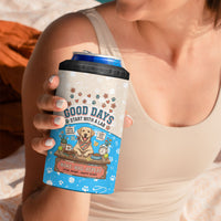 Labrador Good Days Start With A Lab 4 in 1 Can Cooler Tumbler Retro Cute Yellow Lab Paws And Tennis Balls