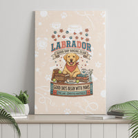 Labrador Good Days Start With A Lab Canvas Wall Art Retro Cute Yellow Lab Paws And Tennis Balls
