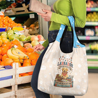 Labrador Good Days Start With A Lab Grocery Bag Retro Cute Yellow Lab Paws And Tennis Balls