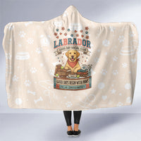Labrador Good Days Start With A Lab Hooded Blanket Retro Cute Yellow Lab Paws And Tennis Balls