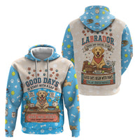 Labrador Good Days Start With A Lab Hoodie Retro Cute Yellow Lab Paws And Tennis Balls