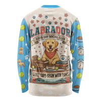 Labrador Good Days Start With A Lab Long Sleeve Shirt Retro Cute Yellow Lab Paws And Tennis Balls