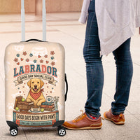 Labrador Good Days Start With A Lab Luggage Cover Retro Cute Yellow Lab Paws And Tennis Balls