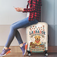 Labrador Good Days Start With A Lab Luggage Cover Retro Cute Yellow Lab Paws And Tennis Balls