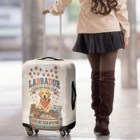 Labrador Good Days Start With A Lab Luggage Cover Retro Cute Yellow Lab Paws And Tennis Balls