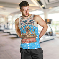 Labrador Good Days Start With A Lab Men Tank Top Retro Cute Yellow Lab Paws And Tennis Balls