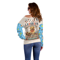 Labrador Good Days Start With A Lab Off Shoulder Sweater Retro Cute Yellow Lab Paws And Tennis Balls