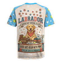 Labrador Good Days Start With A Lab Rugby Jersey Retro Cute Yellow Lab Paws And Tennis Balls