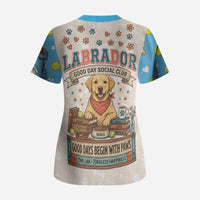 Labrador Good Days Start With A Lab Scrub Top Retro Cute Yellow Lab Paws And Tennis Balls