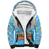 Labrador Good Days Start With A Lab Sherpa Hoodie Retro Cute Yellow Lab Paws And Tennis Balls