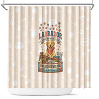 Labrador Good Days Start With A Lab Shower Curtain Retro Cute Yellow Lab Paws And Tennis Balls