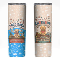 Labrador Good Days Start With A Lab Skinny Tumbler Retro Cute Yellow Lab Paws And Tennis Balls