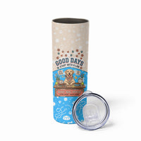 Labrador Good Days Start With A Lab Skinny Tumbler Retro Cute Yellow Lab Paws And Tennis Balls