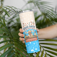 Labrador Good Days Start With A Lab Skinny Tumbler Retro Cute Yellow Lab Paws And Tennis Balls