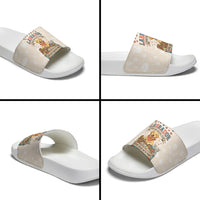 Labrador Good Days Start With A Lab Slide Sandals Retro Cute Yellow Lab Paws And Tennis Balls