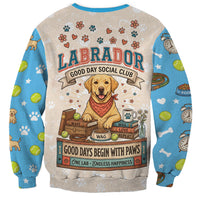 Labrador Good Days Start With A Lab Sweatshirt Retro Cute Yellow Lab Paws And Tennis Balls